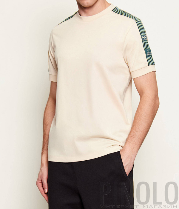 Футболка з тонкого трикотажу EA7 Emporio Armani 7M001507 AF16548 бежева