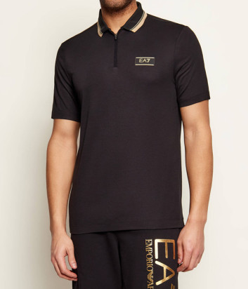 Сорочка-поло із м'якого трикотажу EA7 Emporio Armani 7M001333 AF13739 чорна