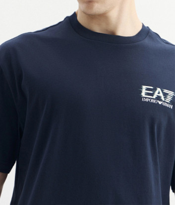 Футболка из дышащего хлопка EA7 Emporio Armani 7M001327 AF17789 синяя