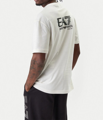 Футболка из дышащего хлопка EA7 Emporio Armani 7M001327 AF17789 молочная