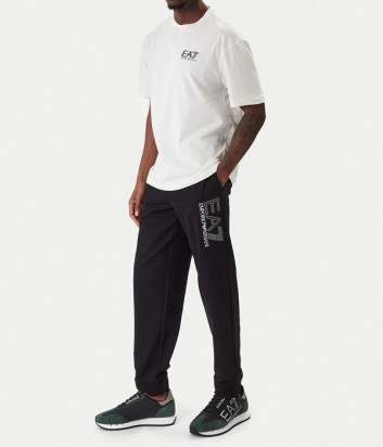Футболка из дышащего хлопка EA7 Emporio Armani 7M001327 AF17789 молочная