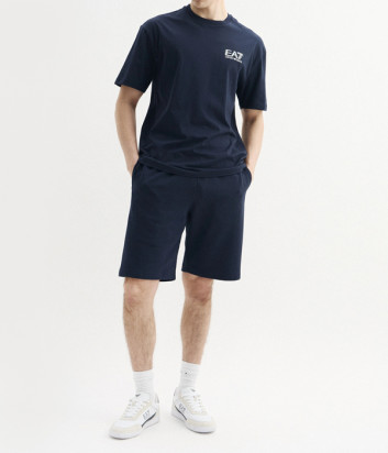 Спортивные шорты EA7 Emporio Armani 7M001329 AF17787 из дышащего хлопка синие