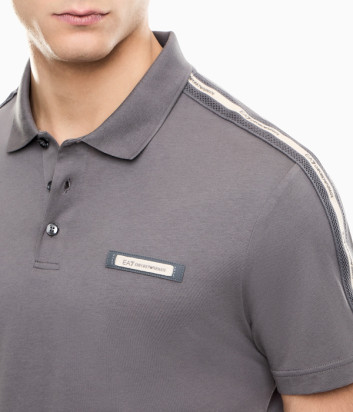 Мужская рубашка-поло EA7 Emporio Armani 7M001477 AF10375 из легкого хлопка серая