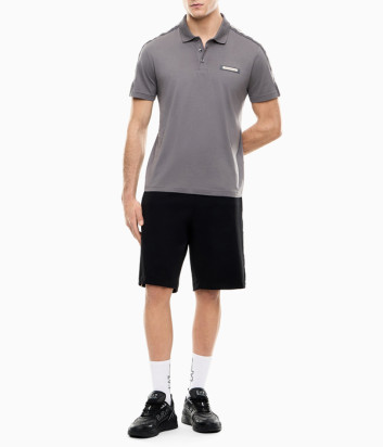 Мужская рубашка-поло EA7 Emporio Armani 7M001477 AF10375 из легкого хлопка серая
