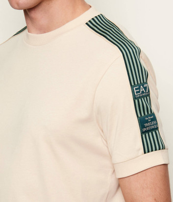 Футболка из тонкого трикотажа EA7 Emporio Armani 7M001507 AF16548 бежевая