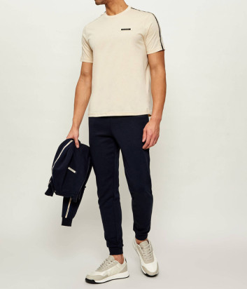 Футболка из тонкого трикотажа EA7 Emporio Armani 7M001476 AF10375 бежевая