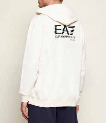 Мужская толстовка из хлопка EA7 Emporio Armani 7M001328 AF17787 молочная