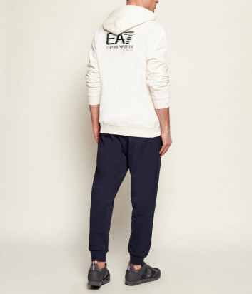 Мужская толстовка из хлопка EA7 Emporio Armani 7M001328 AF17787 молочная