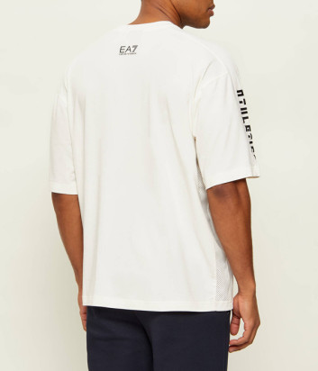 Мужская футболка свободного кроя EA7 Emporio Armani 7M001584 AF20821 молочная