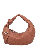 Мини-сумочка из кожи TOSCA BLU Milano TS2613B42 с плетеным дизайном коричневая