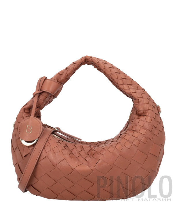 Мини-сумочка из кожи TOSCA BLU Milano TS2613B42 с плетеным дизайном коричневая