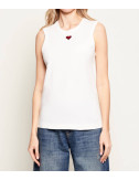 Белая майка PINKO 105741 A326 с алым сердечком