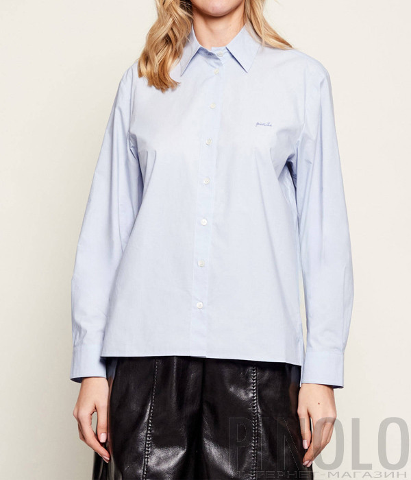 Хлопковая рубашка PINKO 106248 A32L свободного кроя голубая