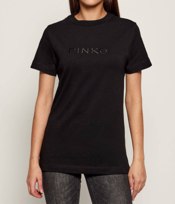 Футболка из тонкого эластичного трикотажа PINKO 101752 A2RD черная