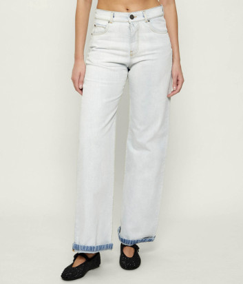 Джинсы широкого кроя PINKO 106383 A34X голубые