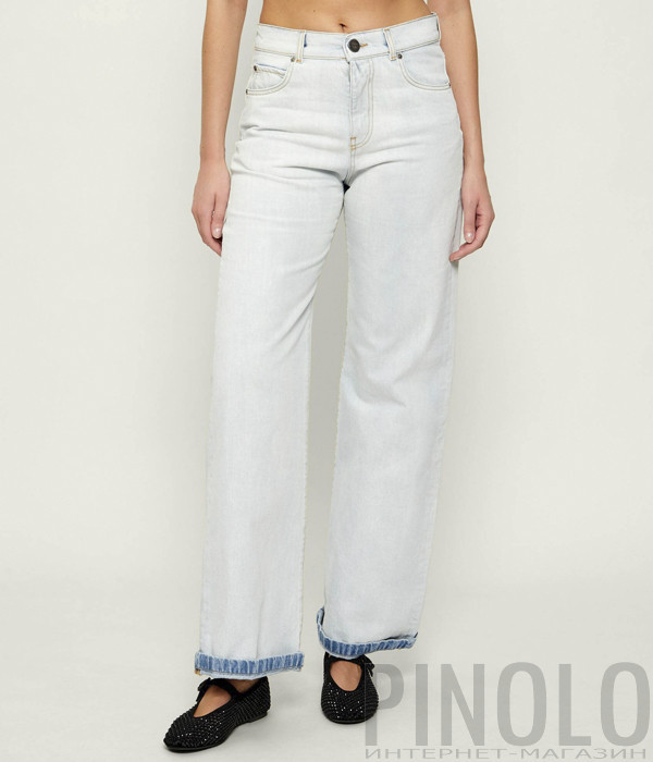 Джинсы широкого кроя PINKO 106383 A34X голубые