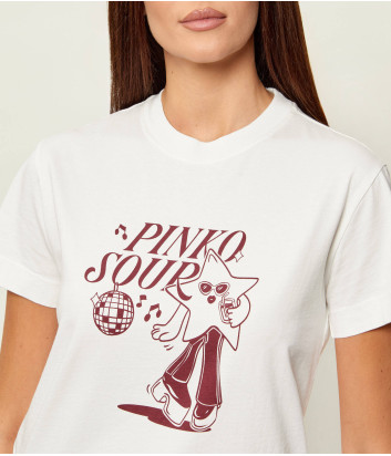Хлопковая футболка PINKO 105050 A33O белая с принтом