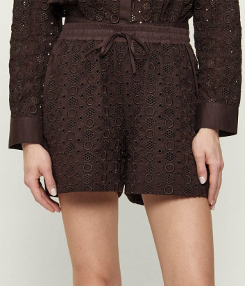 Шорты с вышивкой PINKO 106223 A35P коричневые