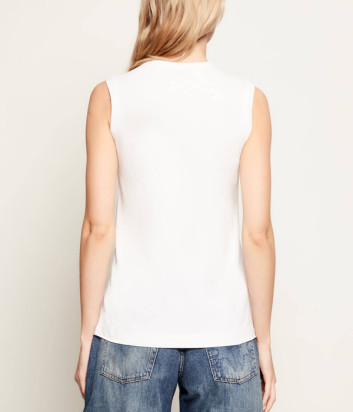 Белая майка PINKO 105741 A326 с алым сердечком
