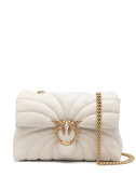 Сумка в стьобаній шкірі PINKO Classic Puff Butterfly 100038 із золотистою фурнітурою молочна