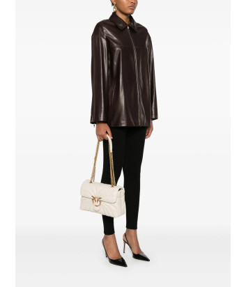Сумка в стеганной коже PINKO Classic Puff Butterfly 100038 с золотистой фурнитурой молочная