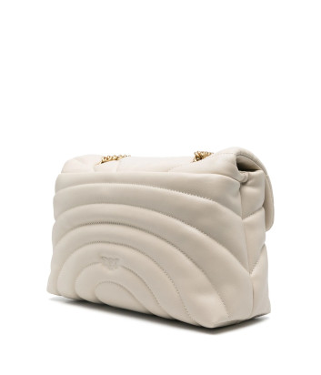 Сумка в стеганной коже PINKO Classic Puff Butterfly 100038 с золотистой фурнитурой молочная
