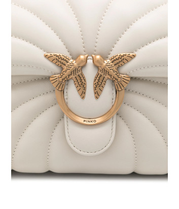 Сумка в стеганной коже PINKO Classic Puff Butterfly 100038 с золотистой фурнитурой молочная