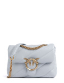 Сумка в стеганной коже PINKO Love Mini Puff 100039 с золотистой фурнитурой светло-голубая