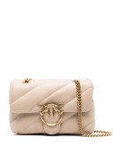 Сумка в стеганной коже PINKO Love Mini Puff 100039 с золотистой фурнитурой пудровая