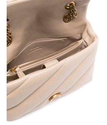 Сумка в стеганной коже PINKO Love Mini Puff 100039 с золотистой фурнитурой пудровая