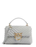Сумка в стеганной коже PINKO Love Lady Puff Mini 100044 A0GK жемчужно-серая
