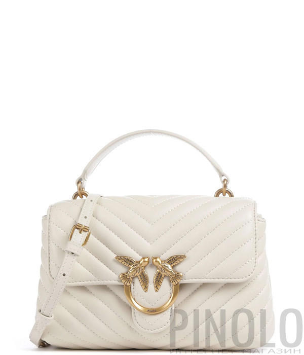 Сумка в стьобаній шкірі PINKO Love Lady Puff Mini 100044 A0GK молочна