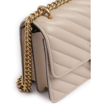 Сумка в стеганной коже PINKO Love One Mini 100074 с золотистой фурнитурой бежевая