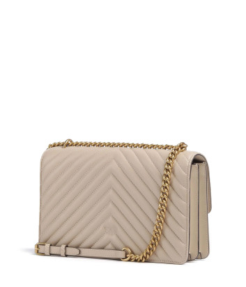 Сумка в стеганной коже PINKO Love One Classic 100941 с золотистой фурнитурой бежевая