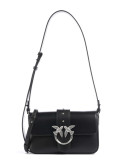 Шкіряна сумка PINKO Love One Mini Slouchy 104340 із сріблястою фурнітурою чорна