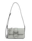 Кожаная сумка PINKO Love One Mini Slouchy 104340 с серебристой фурнитурой серая