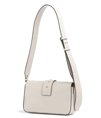 Кожаная сумка PINKO Love One Mini Slouchy 104340 с золотистой фурнитурой белая