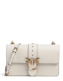 Сумка через плече PINKO Love One Classic 105857 A0F1 із золотистою фурнітурою біла