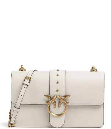 Сумка через плече PINKO Love One Classic 105857 A0F1 із золотистою фурнітурою біла