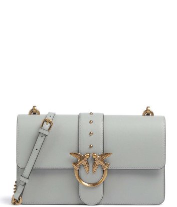 Сумка через плече PINKO Love One Classic 105857 A0F1 із золотистою фурнітурою сіра