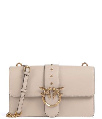 Сумка через плечо PINKO Love One Classic 105857 A0F1 с золотистой фурнитурой пудровая