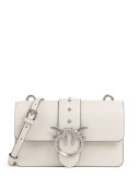 Сумка через плече PINKO Love One Mini 105856 A0F1 із сріблястою фурнітурою біла
