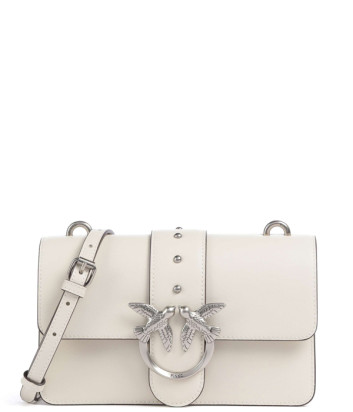 Сумка через плече PINKO Love One Mini 105856 A0F1 із сріблястою фурнітурою біла