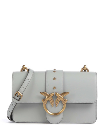 Сумка через плече PINKO Love One Mini 105856 A0F1 із золотистою фурнітурою сіра
