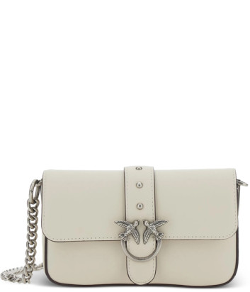 Сумка через плечо PINKO Baby Love Bag 105353 A0QO с серебристой фурнитурой белая