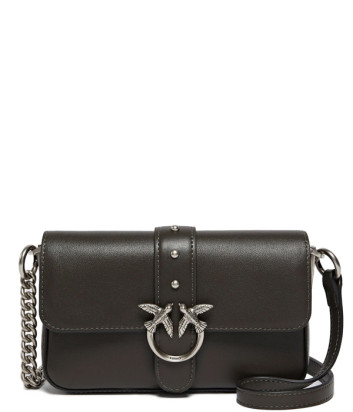 Сумка через плечо PINKO Baby Love Bag 105353 A0QO с серебристой фурнитурой коричневая