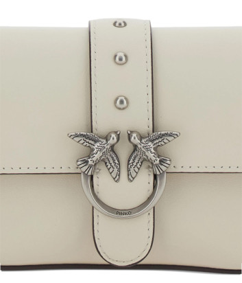 Сумка через плечо PINKO Baby Love Bag 105353 A0QO с серебристой фурнитурой белая