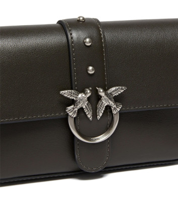 Сумка через плечо PINKO Baby Love Bag 105353 A0QO с серебристой фурнитурой коричневая