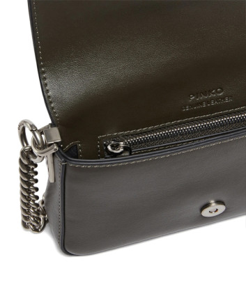 Сумка через плечо PINKO Baby Love Bag 105353 A0QO с серебристой фурнитурой коричневая