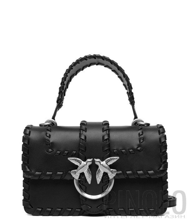 Шкіряна сумка через плече PINKO Love One Mini 100059 A2OR чорна